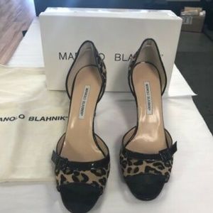 NEW Manolo Blahnik Sz 40.5 D’Orsay Calf Hair Heels